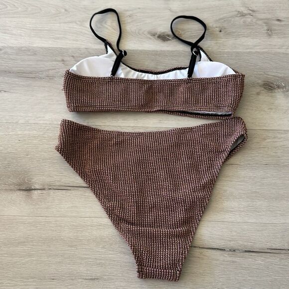 Cupshe Rib Scoop Neck Top & Hipster Bikini Set Mineral Wash M NWT IN PACKAGE - Picture 13 of 16